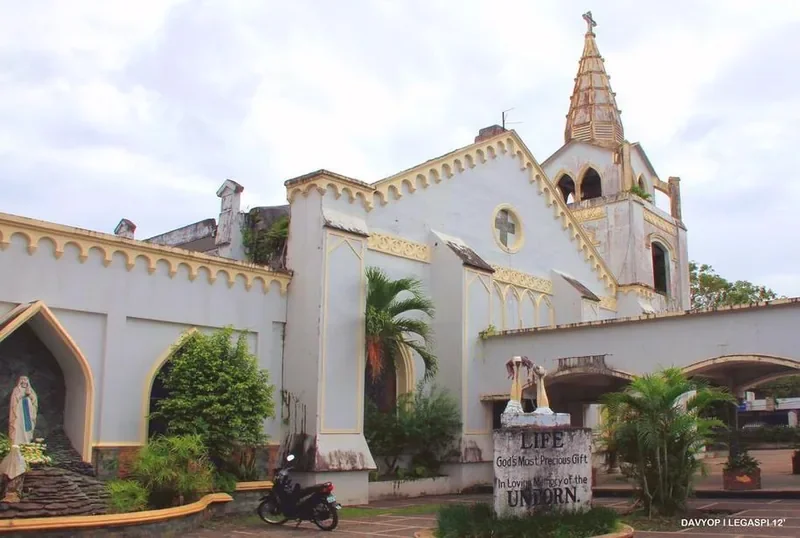St. Raphael Church, a stone church in the Legazpi Port District with an altar of volcanic rock.